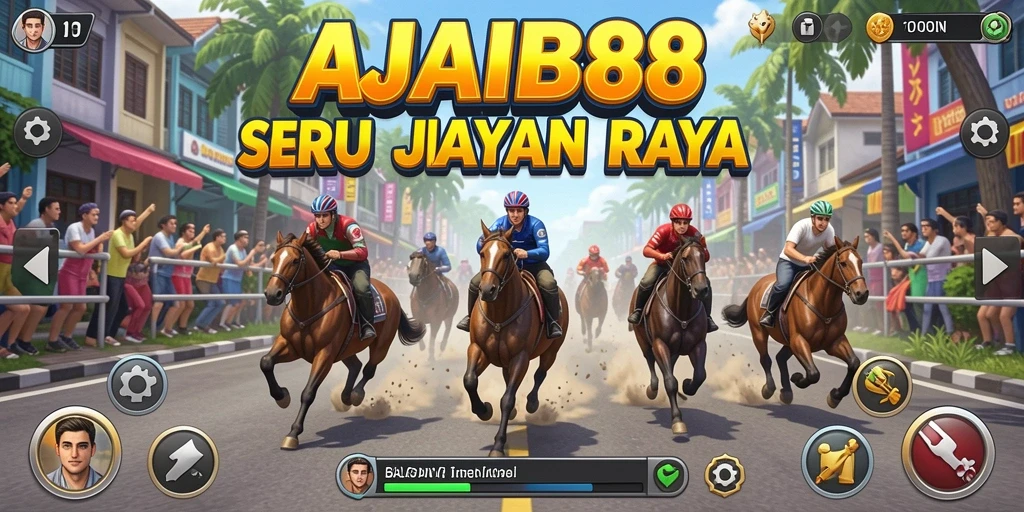 Tampilan gameplay AJAIB88 dengan mobil balap yang cepat.