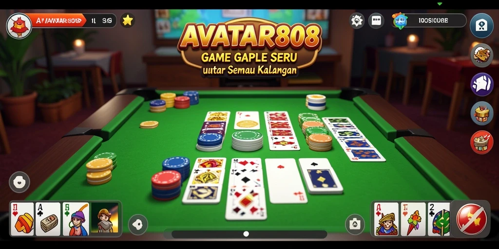 Screenshot gameplay AVATAR808 yang menampilkan suasana seru bermain Gaple.