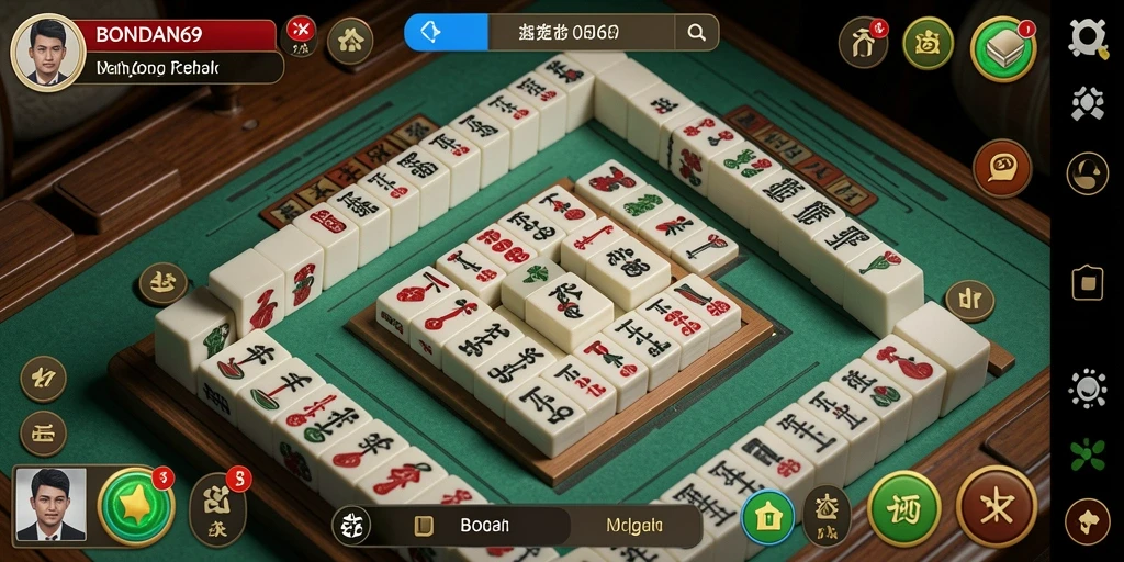 Tampilan gameplay BONDAN69 yang menarik dengan desain Mahjong.