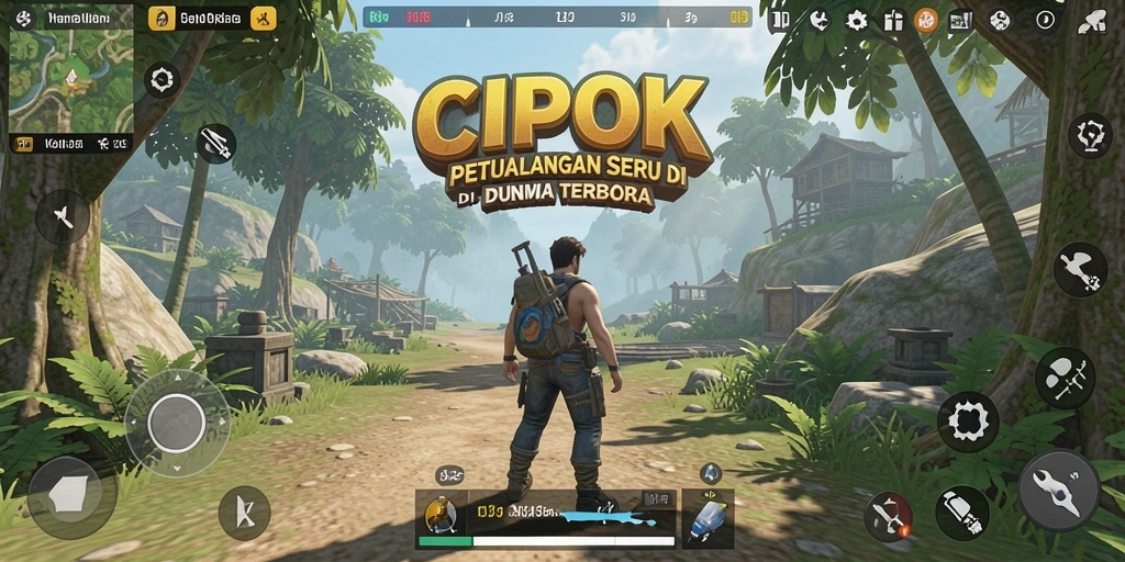 Screenshot menunjukkan momen petualangan seru di dunia terbuka.