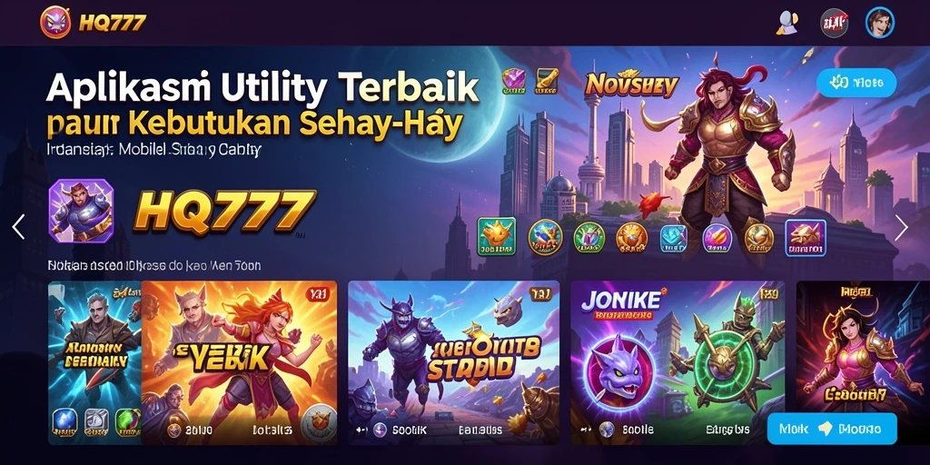 Tampilan antarmuka pengguna HQ777 yang intuitif dan modern.