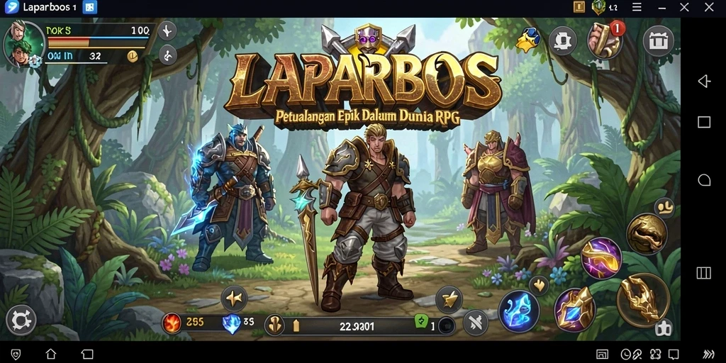 Tampilan menakjubkan dari gameplay RPG dalam LAPARBOS.