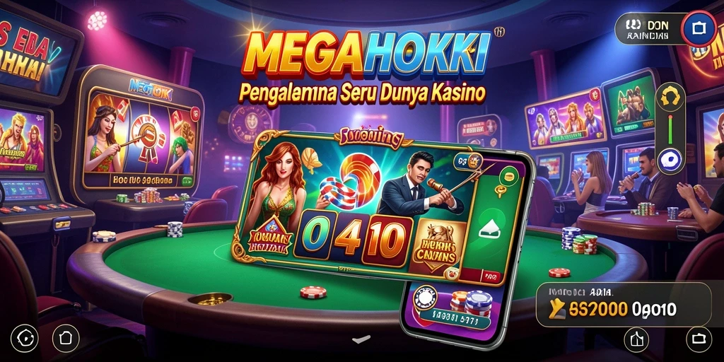 Screenshot MEGAHOKI menampilkan gameplay kasino yang mendebarkan dan interaktif.