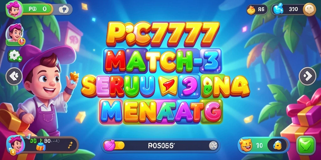 Tangkapan layar gameplay PC777 menampilkan aksi Match-3 yang seru.