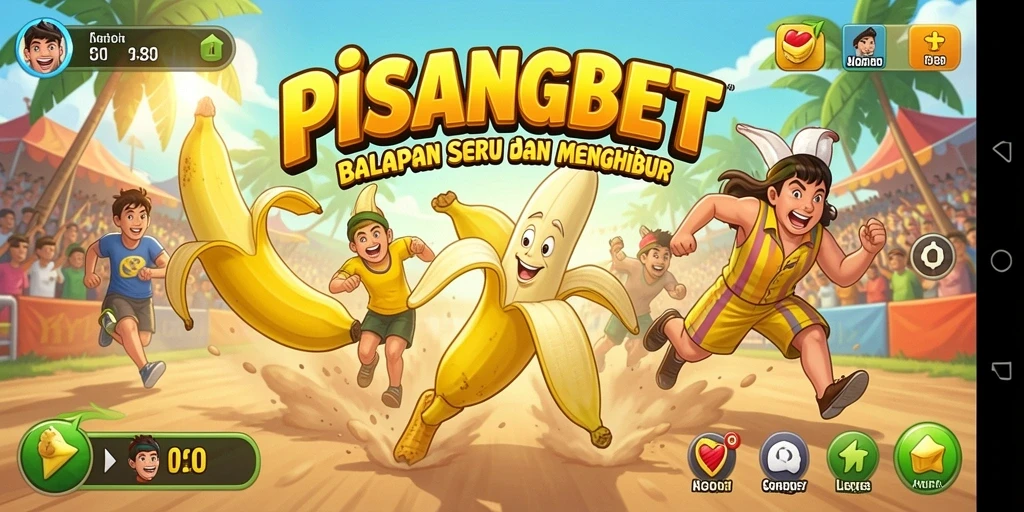 Tangkapan layar gameplay PISANGBET menunjukkan aksi balapan yang seru.