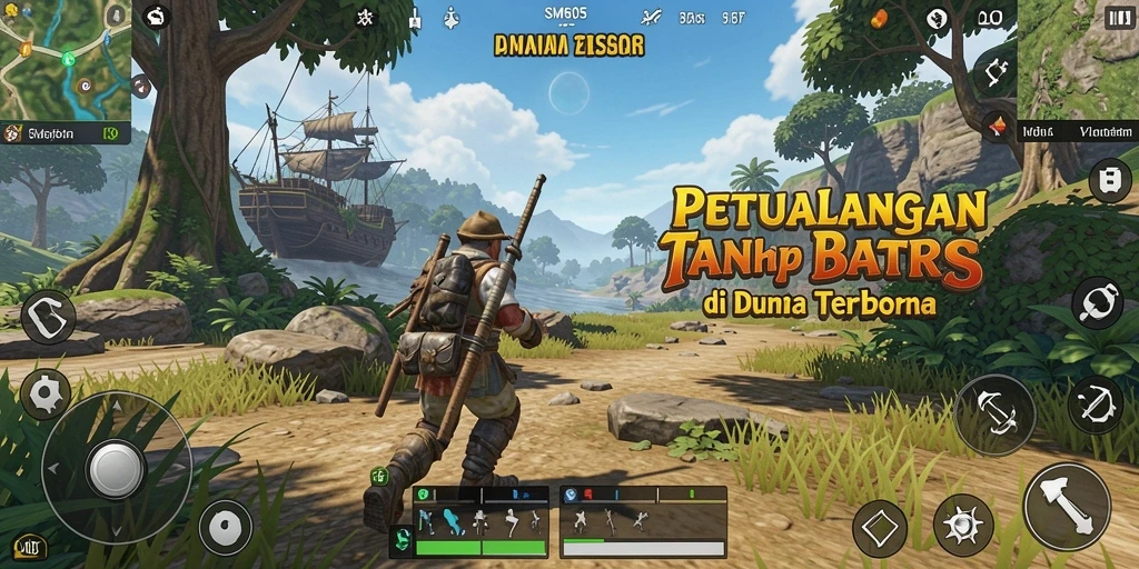 Tampilan gameplay SM605 yang mengesankan di dunia terbuka.