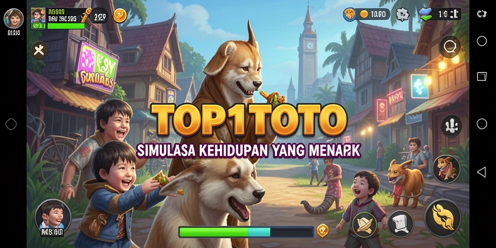 Tampilan gameplay <strong>TOP1TOTO</strong> dengan simulasi kehidupan yang realistis.